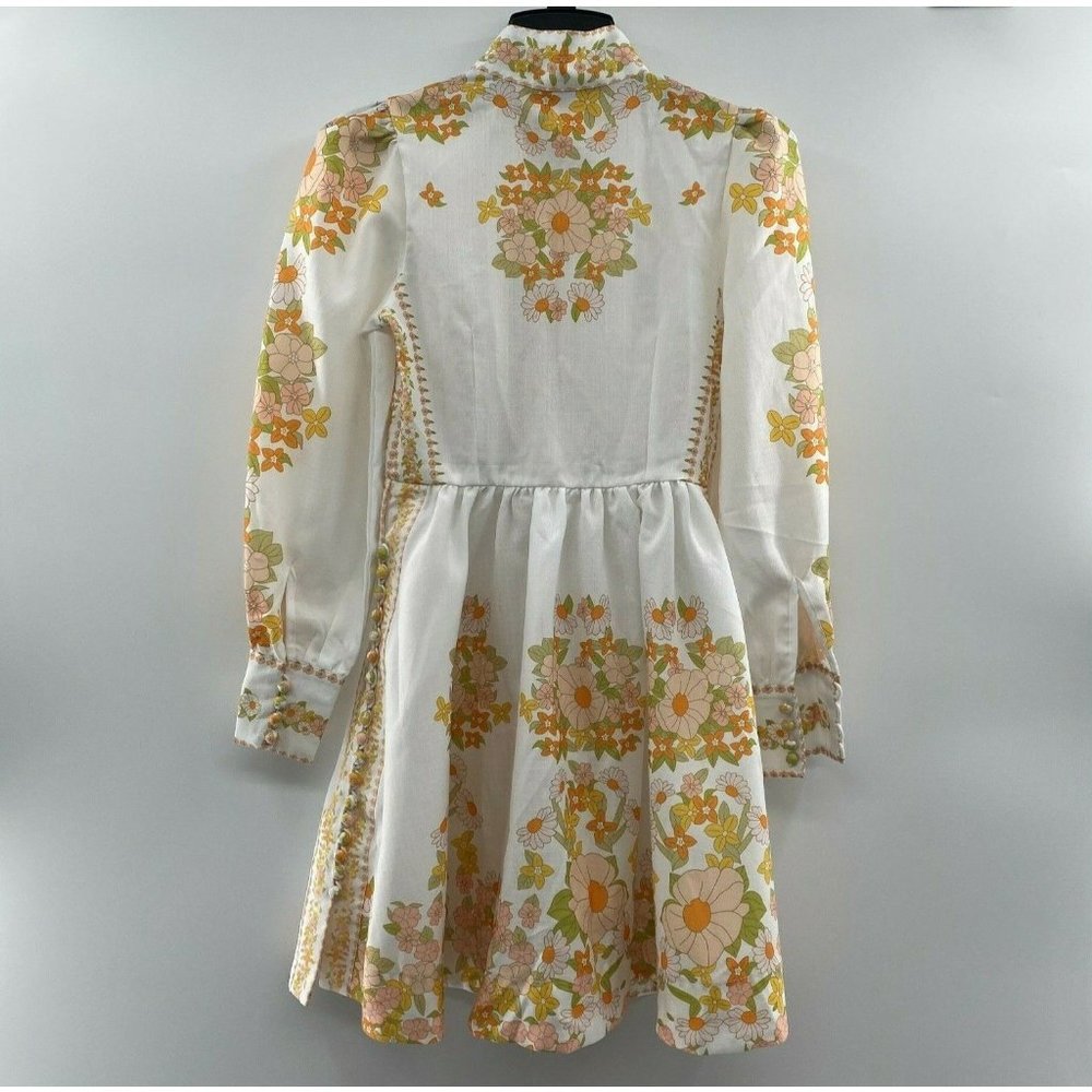 Beulah London Leila Floral Retro Dress Belted Button Up Tuckernuck Exclusive S - Picture 7 of 9